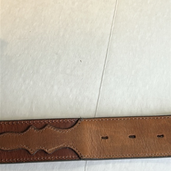 JUSTIN CLASSIC MENS BROWN WESTERN 166BO LEATHER BELT MADE IN USA SZ 34 - Picture 9 of 15